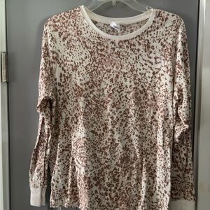 stars above Cream and Brown Speckled Long Sleeve Top
